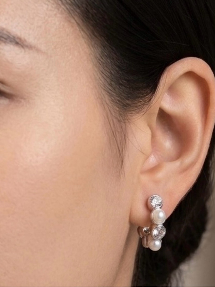 Earrings Sweet Pearl/ Diamond Like Earrings Posts